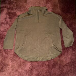 Women's Olive Zip-Up Oversized Sweater